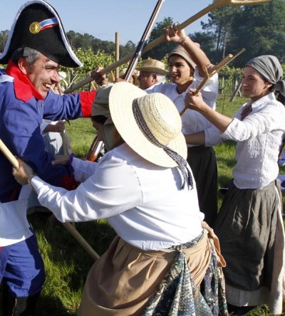 Recreación de la Batalla de Casal do Eirigo, en Valga